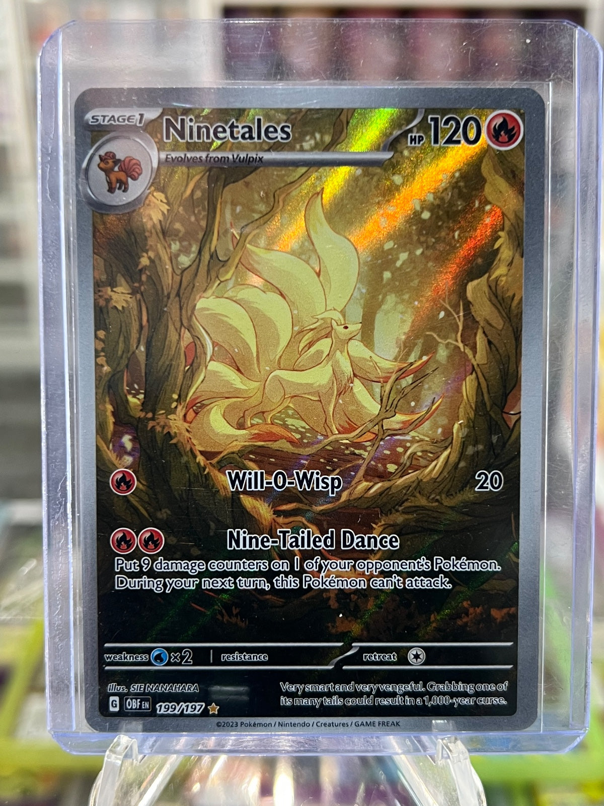 Ninetales Holo Illustration Rare SV03: Obsidian Flames 199/197 NM