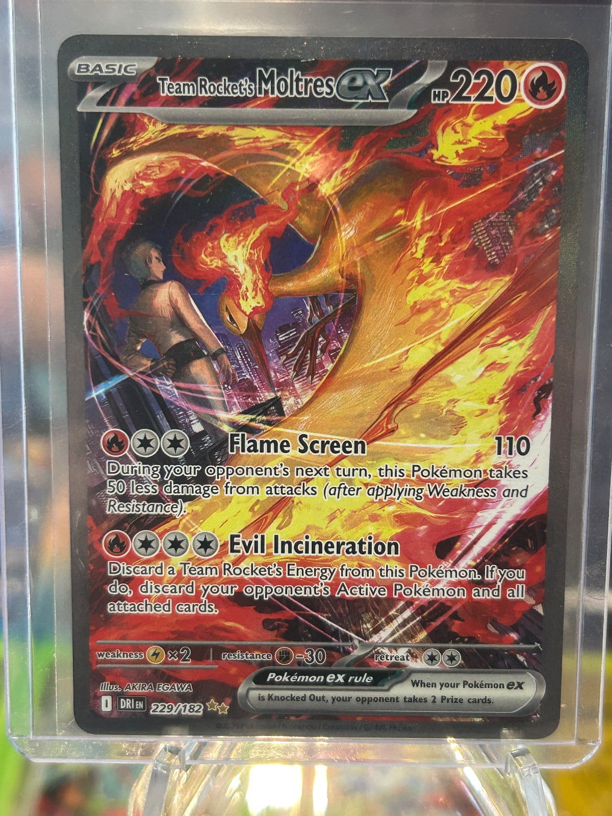 Team Rocket's Moltres ex Special Illustration Rare Destined Rivals 229/182 NM