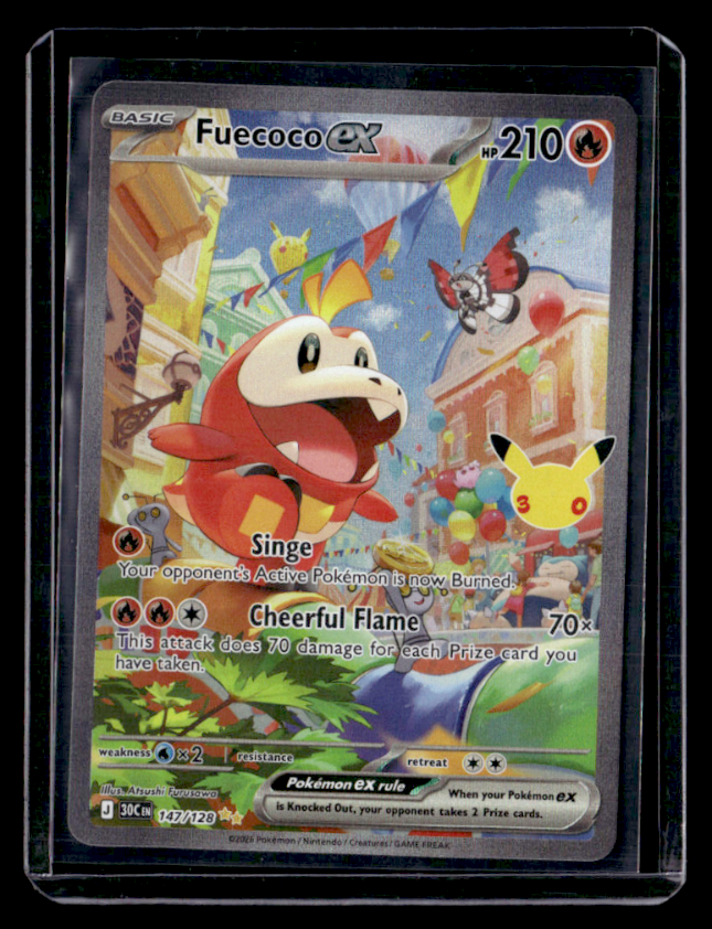 Fuecoco ex Holo Special Illustration Rare ME: 30th Celebration 147/128 NM