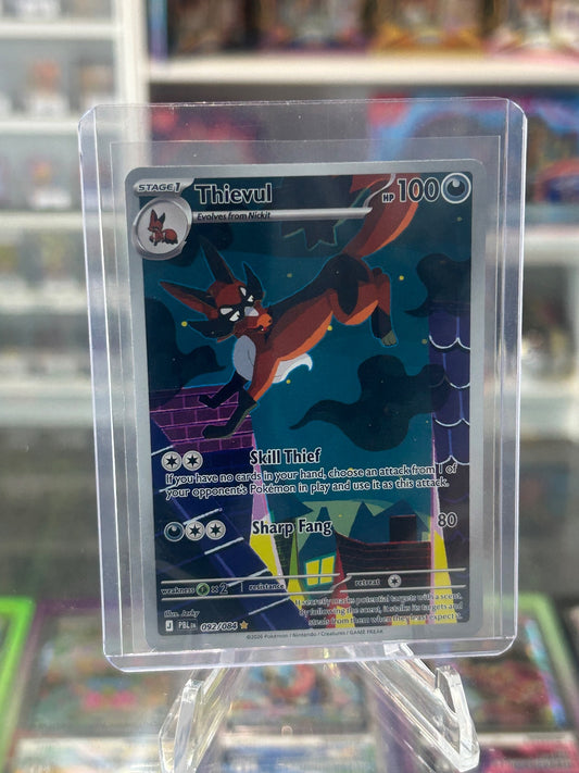 Thievul Holo Illustration Rare ME05: Pitch Black 092/084 NM