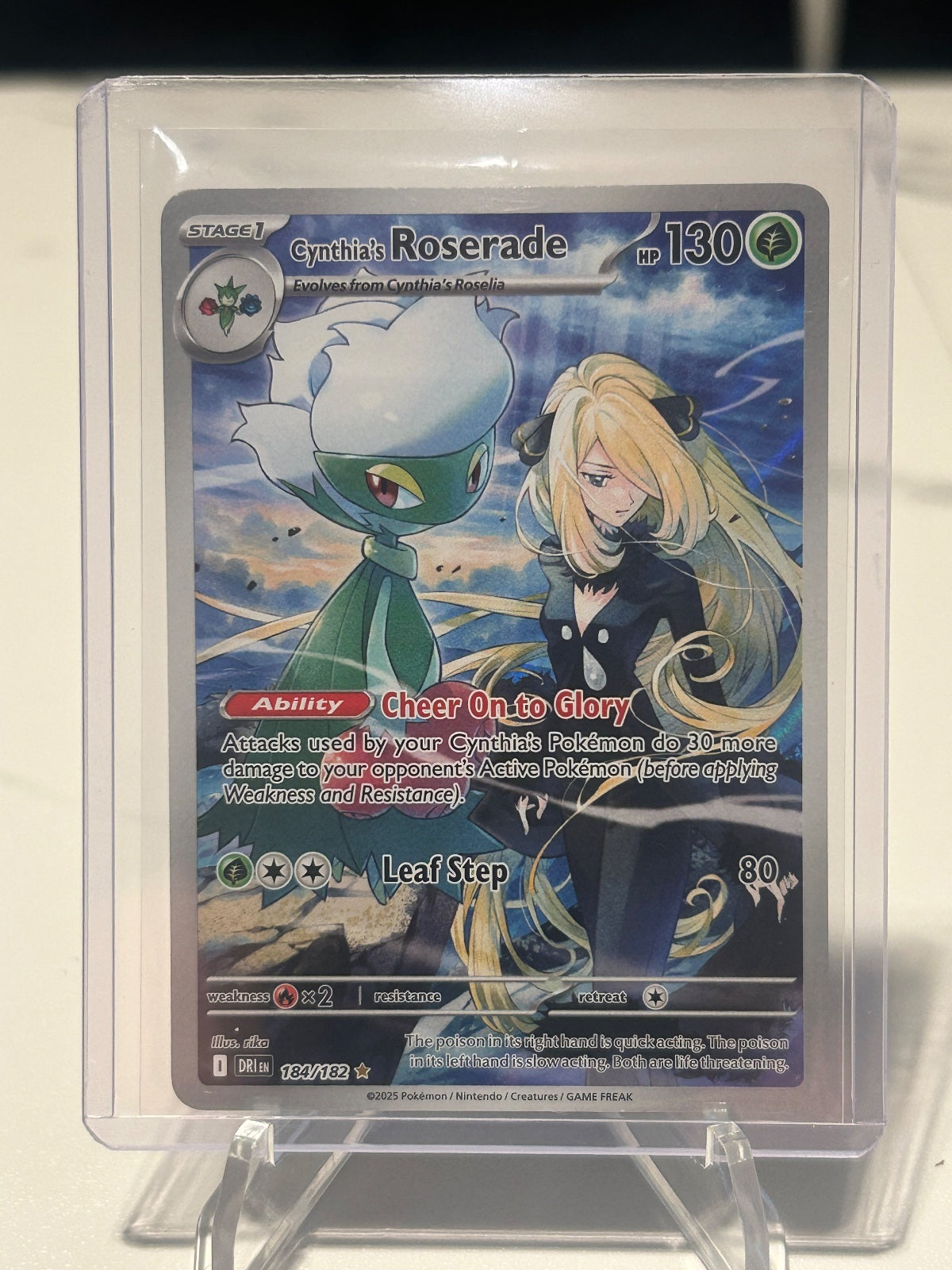 Cynthia's Roserade Holo Illustration Rare SV10: Destined Rivals 184/182 NM
