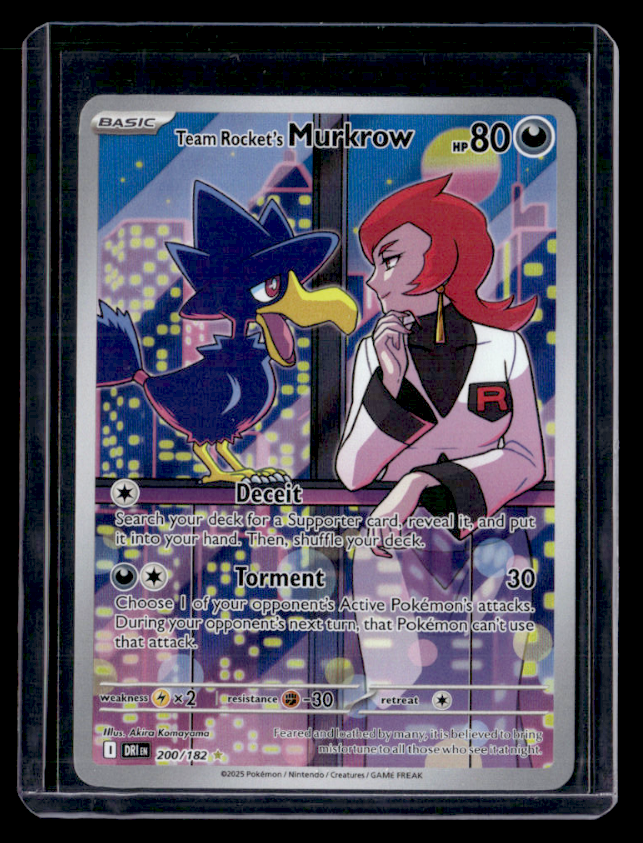 Team Rocket's Murkrow Holo Illustration Rare SV10: Destined Rivals 200/182 NM