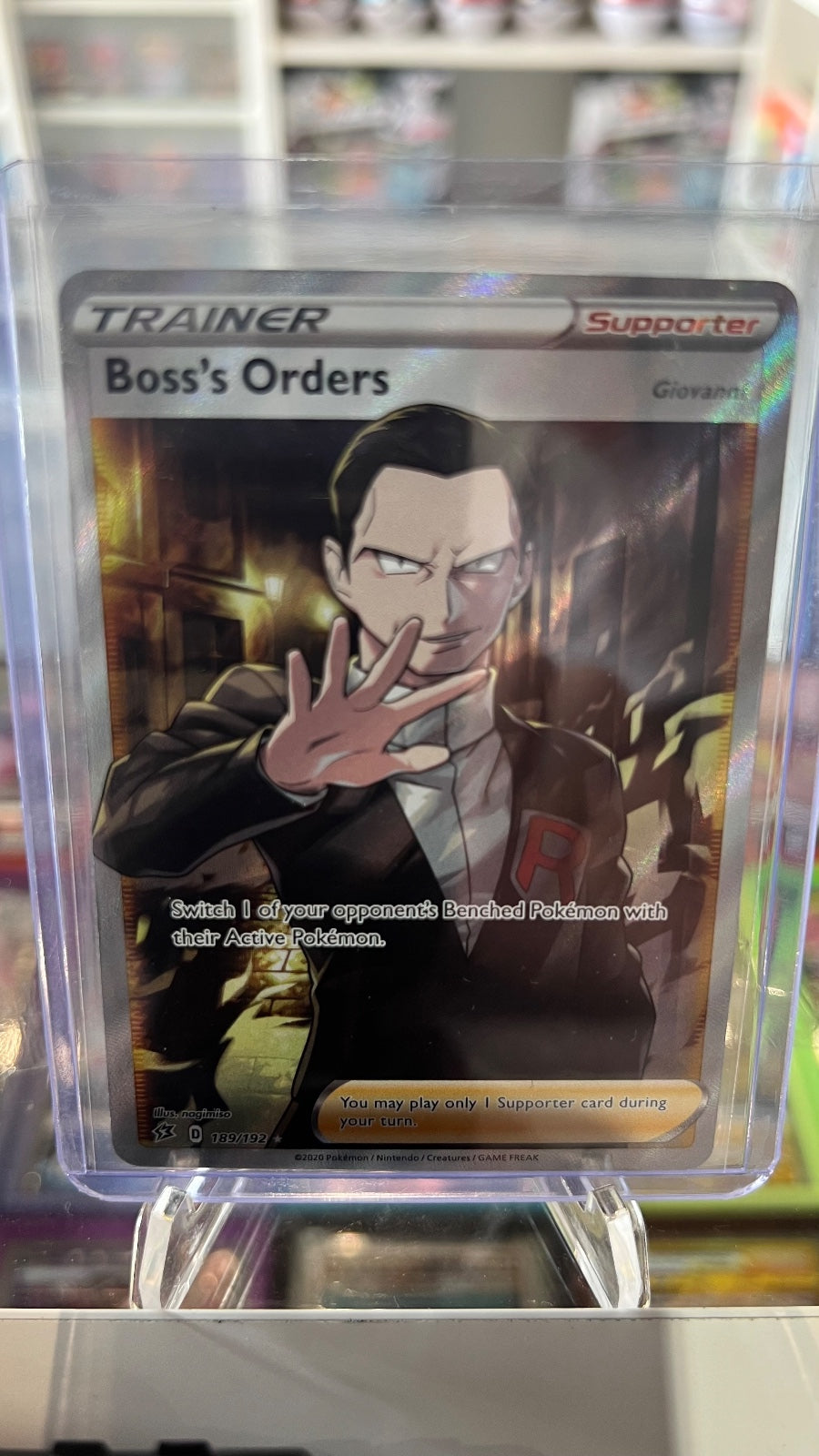 Boss's Orders (Full Art) Holo Ultra Rare SWSH02: Rebel Clash 189/192 NM