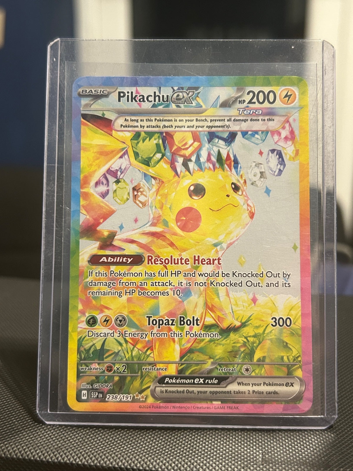 Pikachu ex Holo Special Illustration Rare SV08: Surging Sparks 238/191 NM