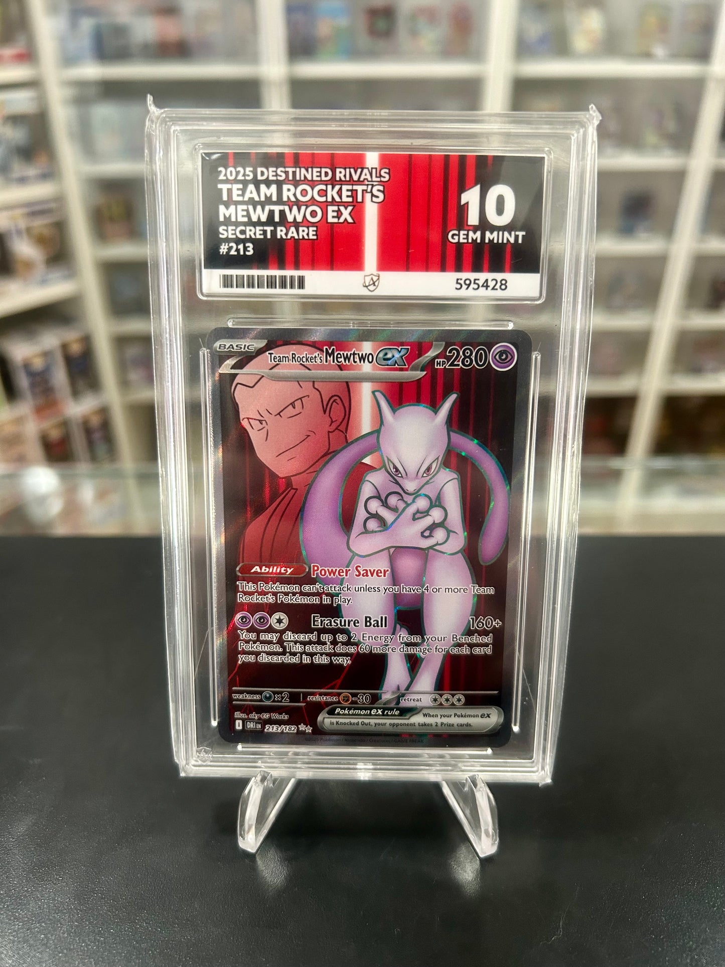 ACE 10 Team Rocket’s Mewtwo EX 213/182 Graded Pokemon Card