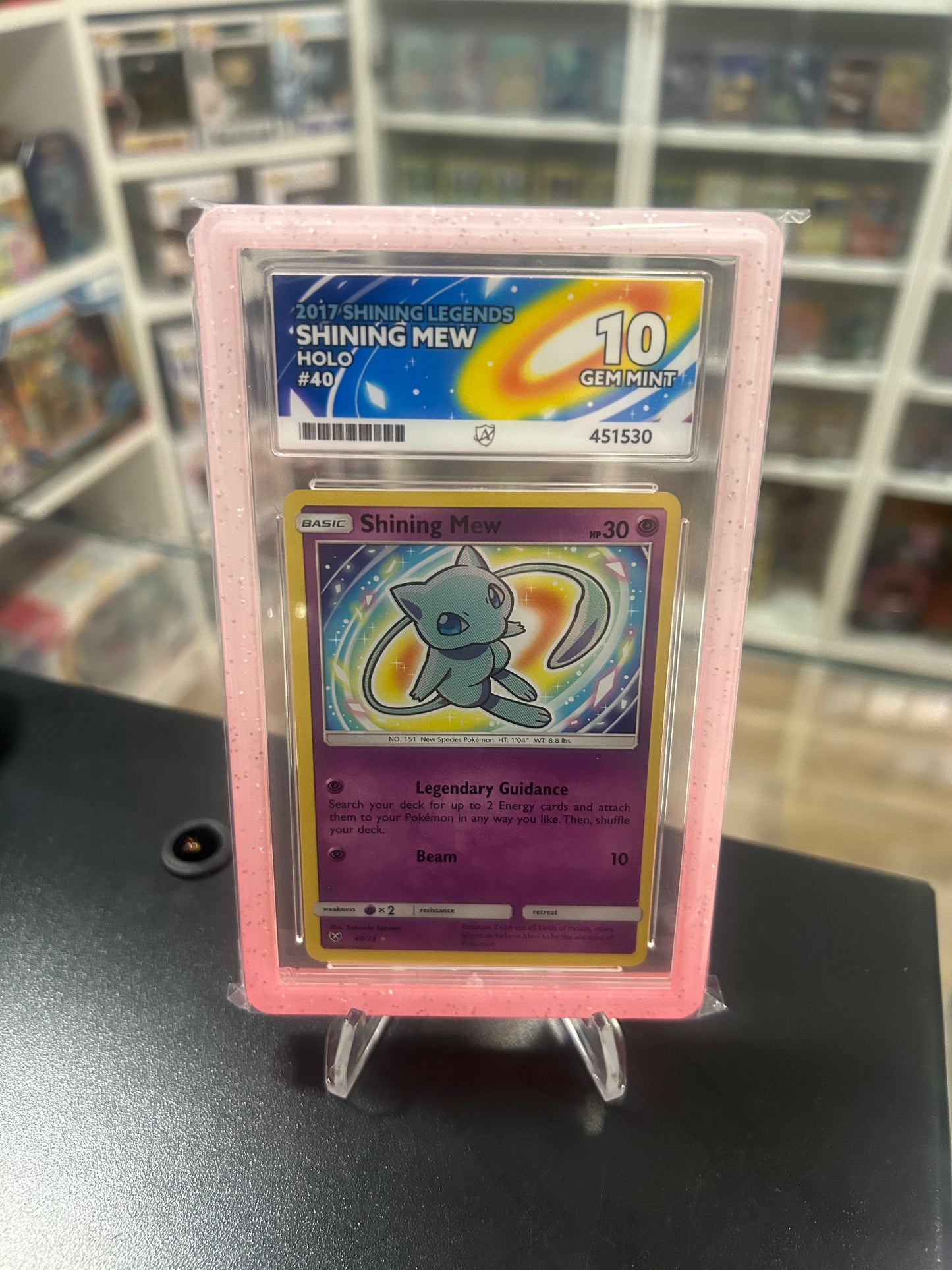 ACE 10 Shining Mew EX 40/73 With Guard Graded Pokemon Card