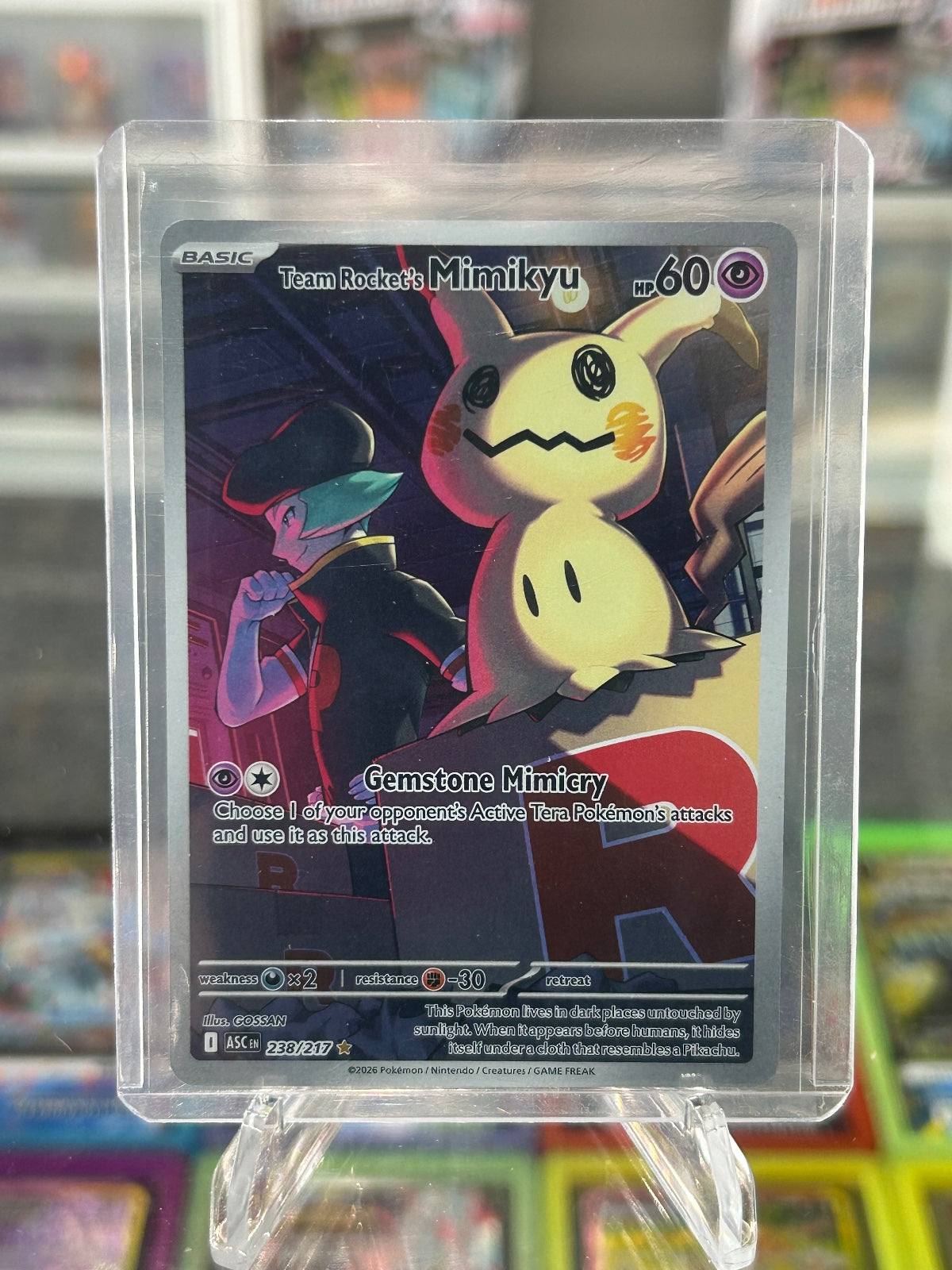 Team Rocket's Mimikyu Holo Illustration Rare ME: Ascended Heroes 238/217 NM