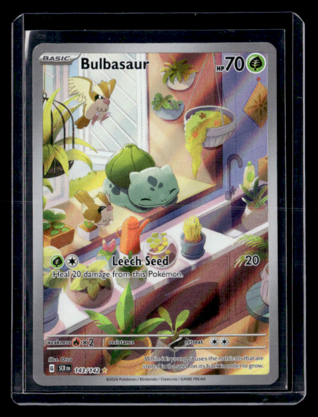 Bulbasaur Holo Illustration Rare SV07 Stellar Crown 143/142 NM