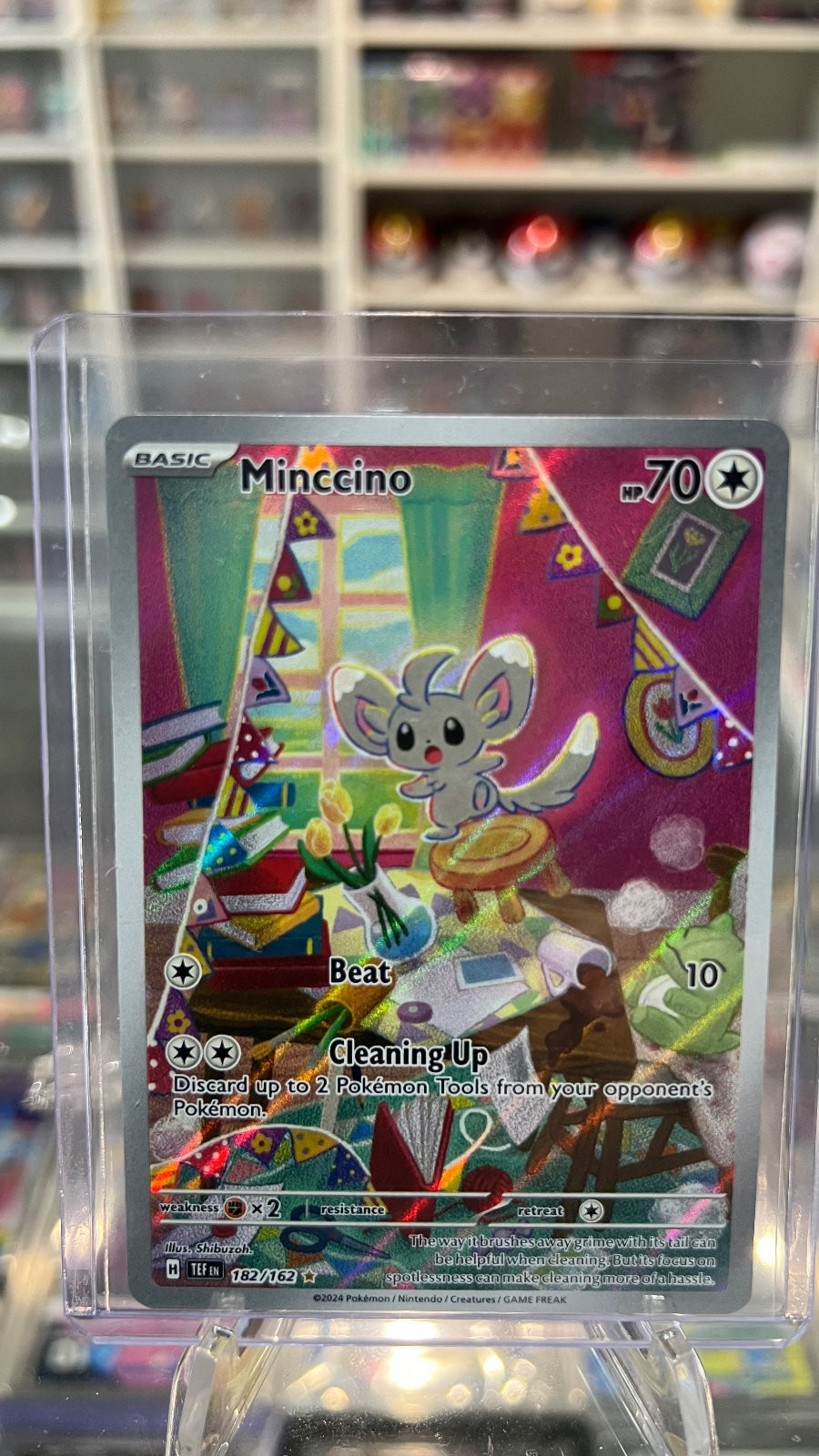Minccino - Holo Illustration Rare SV05: Temporal Forces 182/162 NM