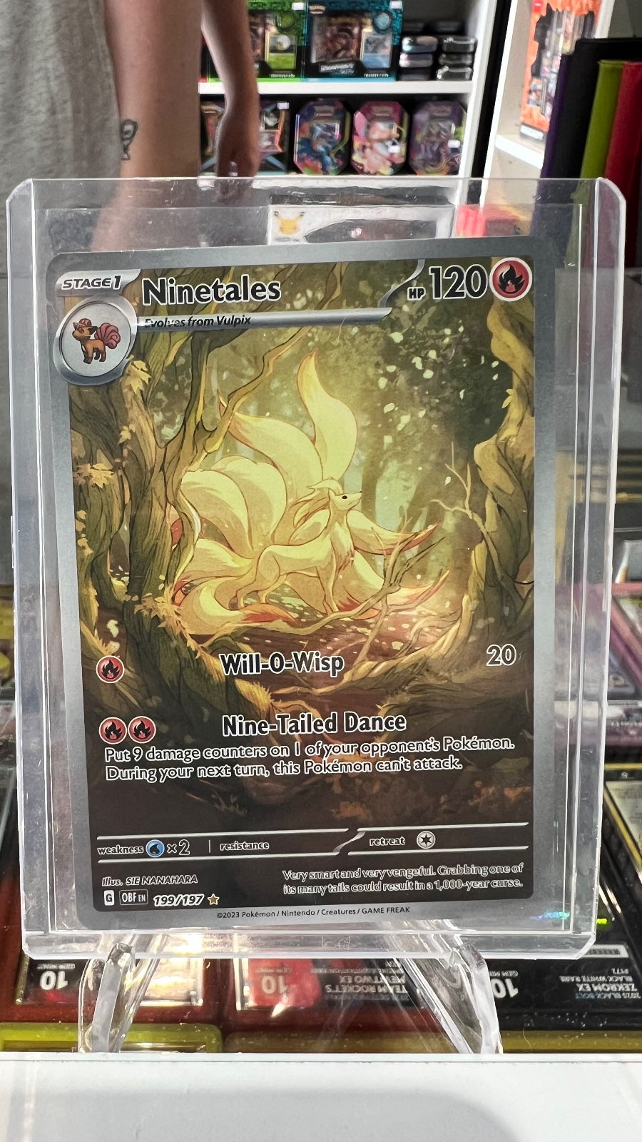Ninetales - Holo Illustration Rare SV03: Obsidian Flames 199/197 NM
