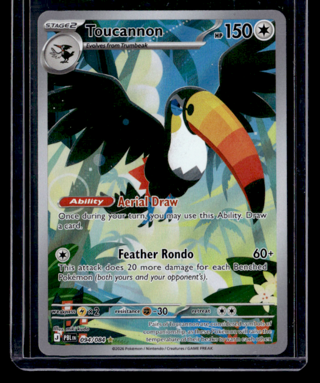 Toucannon Holo Illustration Rare ME05: Pitch Black 094/084 NM