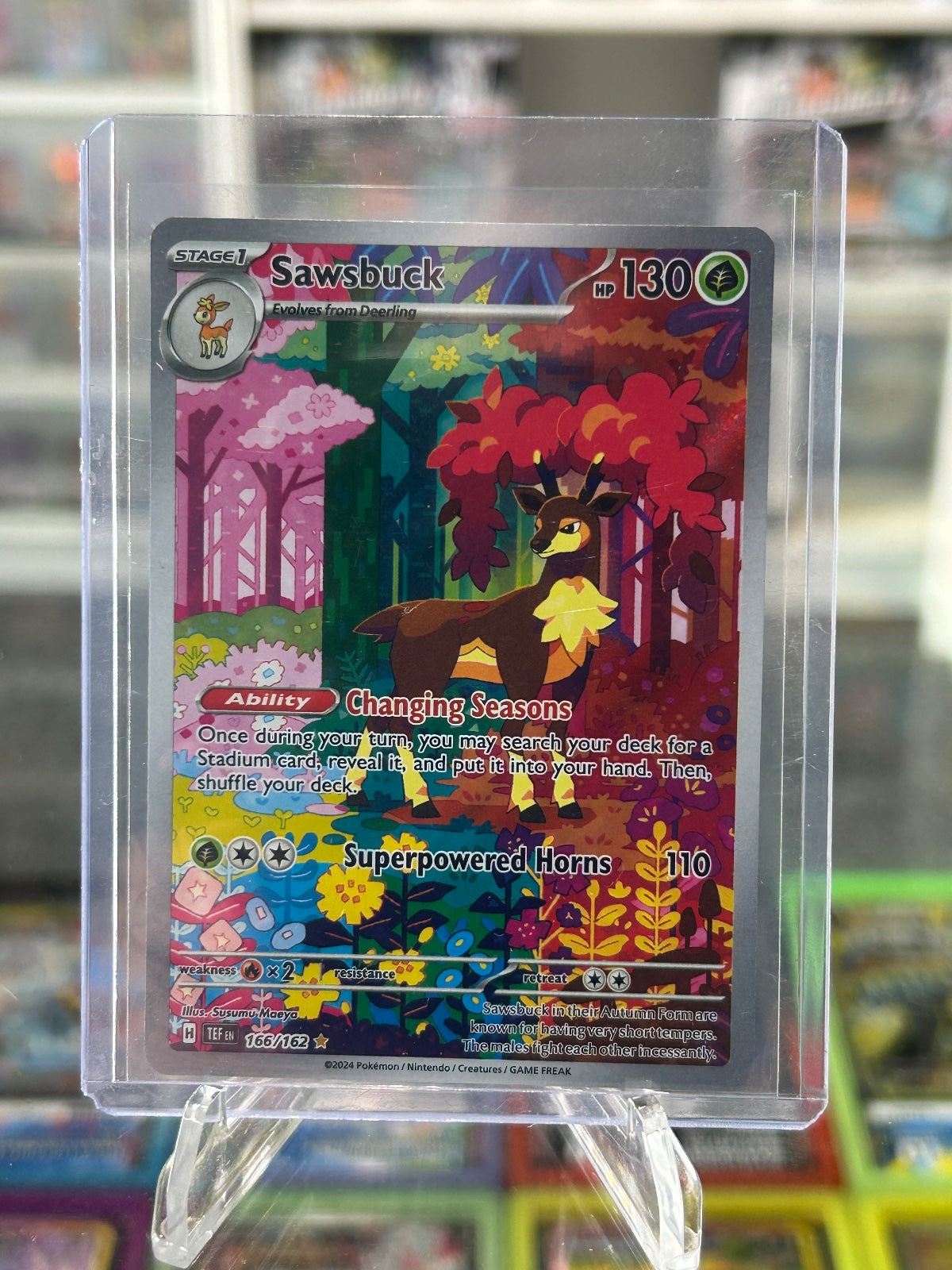 Sawsbuck - Holo Illustration Rare SV05: Temporal Forces 166/162 NM