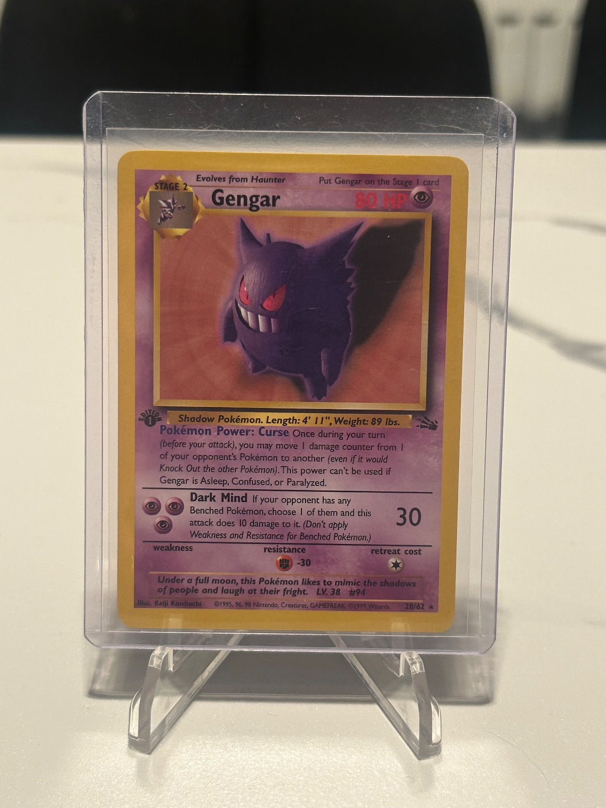 Gengar (20) 1st Edition Rare Fossil 20/62 NM