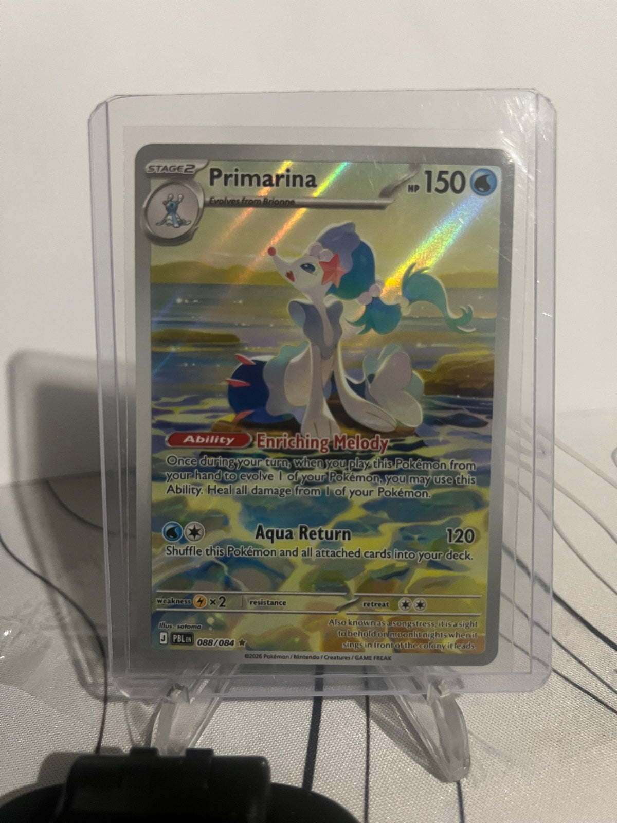 Primarina Holo Illustration Rare ME05: Pitch Black 088/084 NM