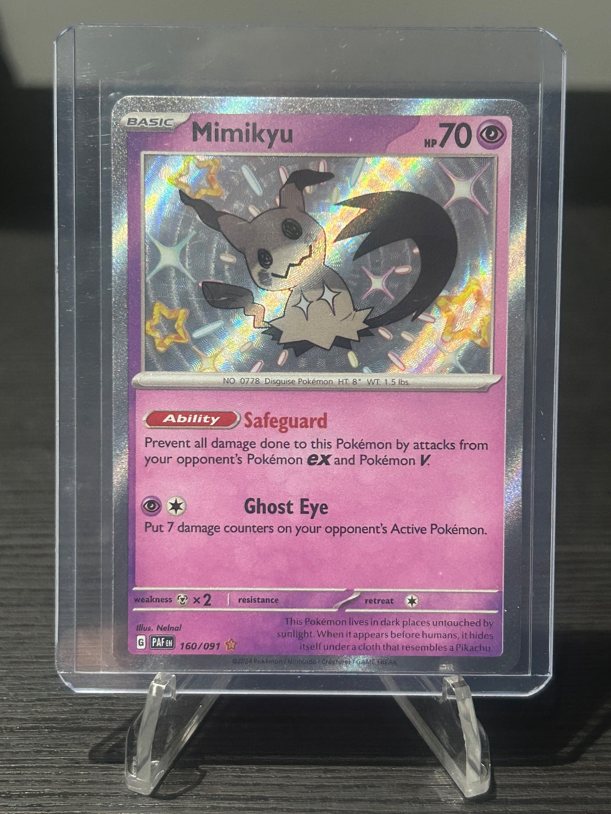 Mimikyu - Holo Shiny Rare SV: Paldean Fates 160/091 NM