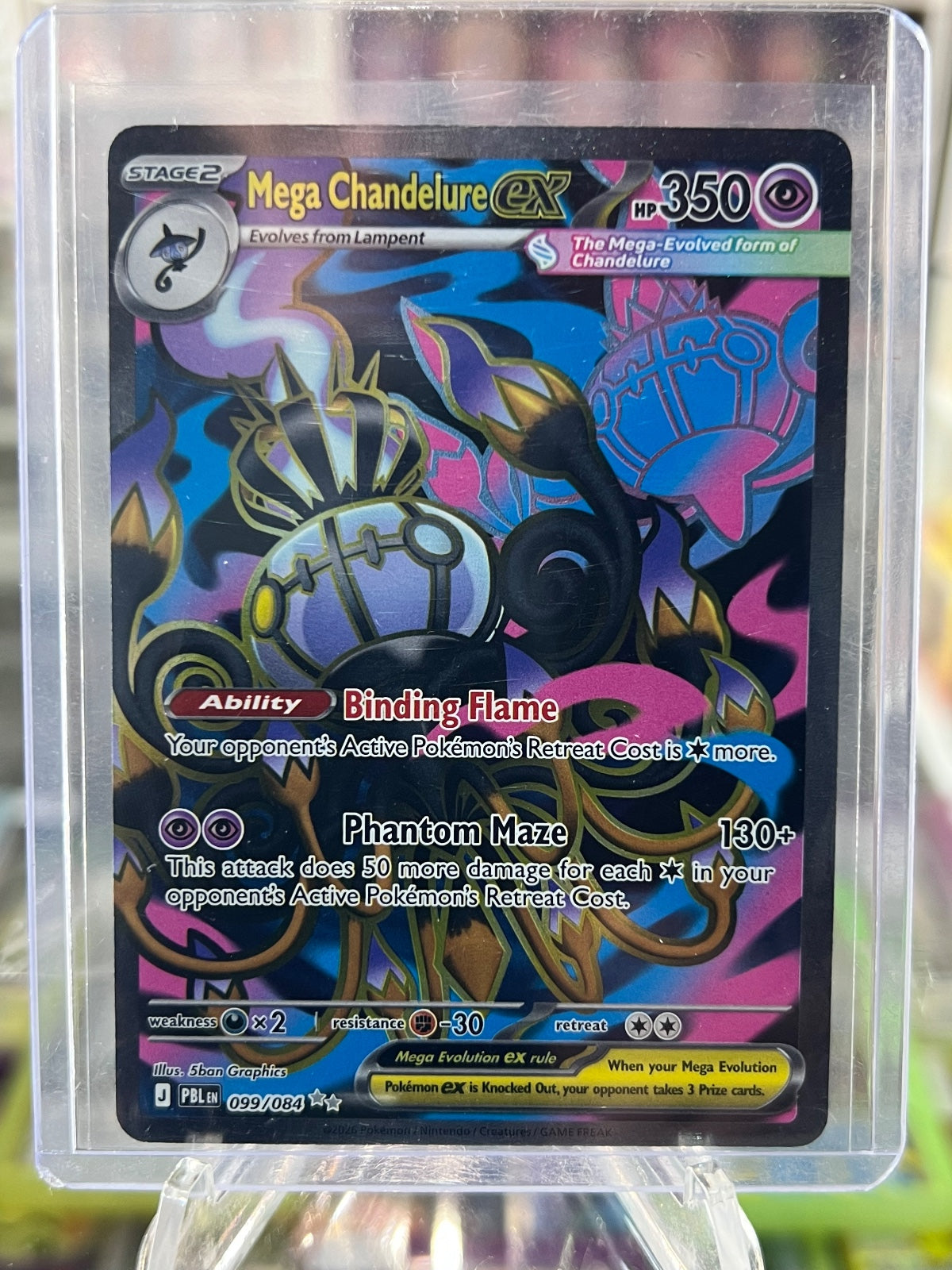 Mega Chandelure ex Holo Ultra Rare ME05: Pitch Black 099/084 NM
