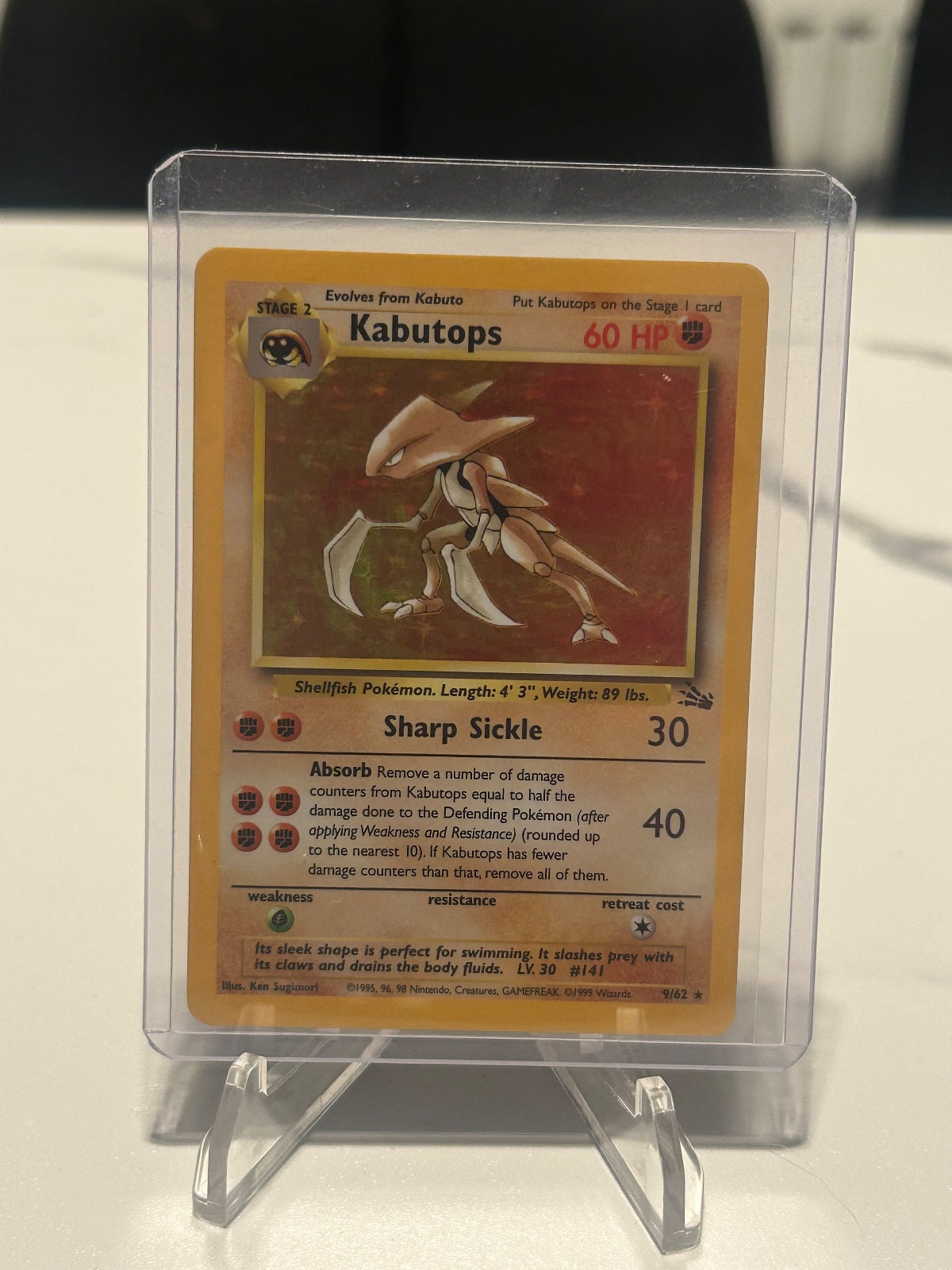 Kabutops (9) Unlimited Holo Holo Rare Fossil 09/62 NM