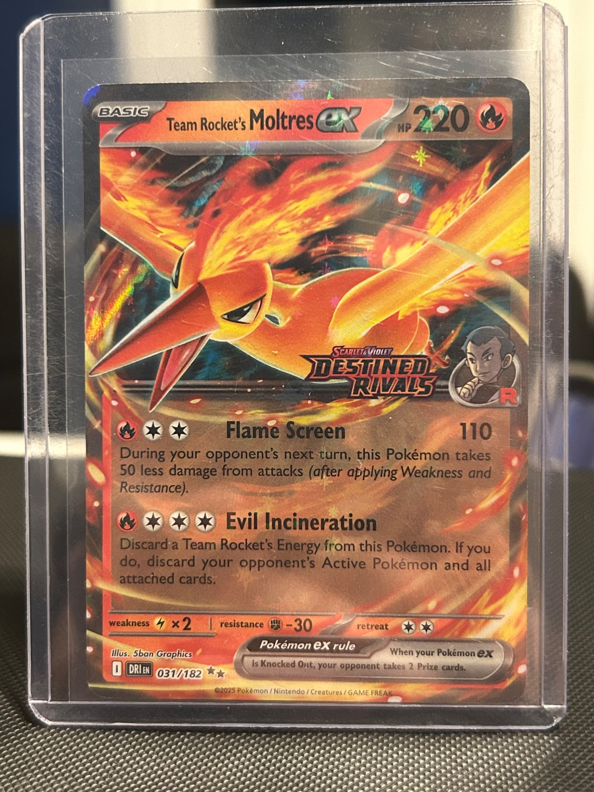Team Rocket's Moltres ex - 31/182 (Destined Rivals Stamp) Double Rare 031/182 NM