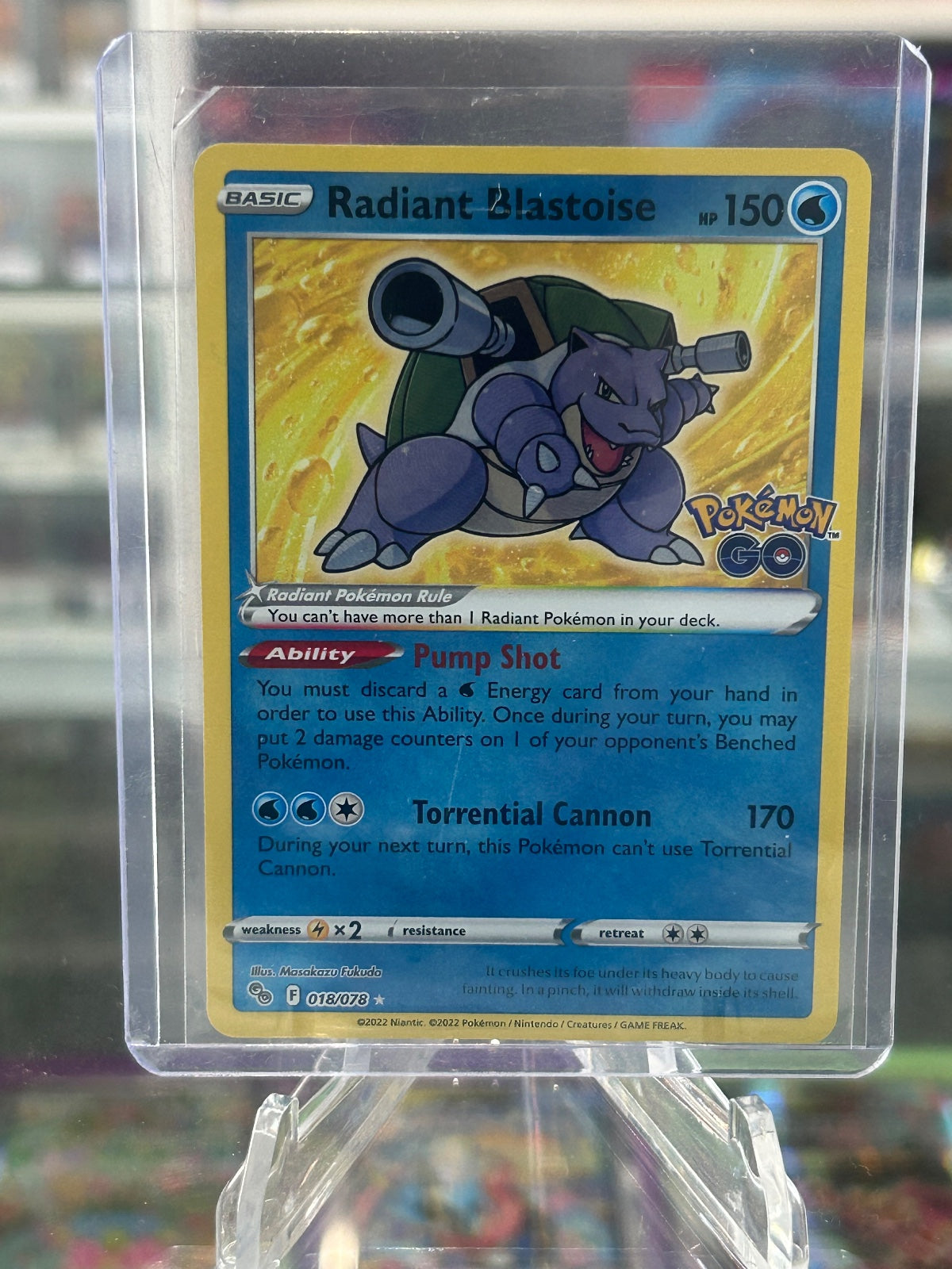 Radiant Blastoise Holo Radiant Rare Pokemon GO 018/078 NM