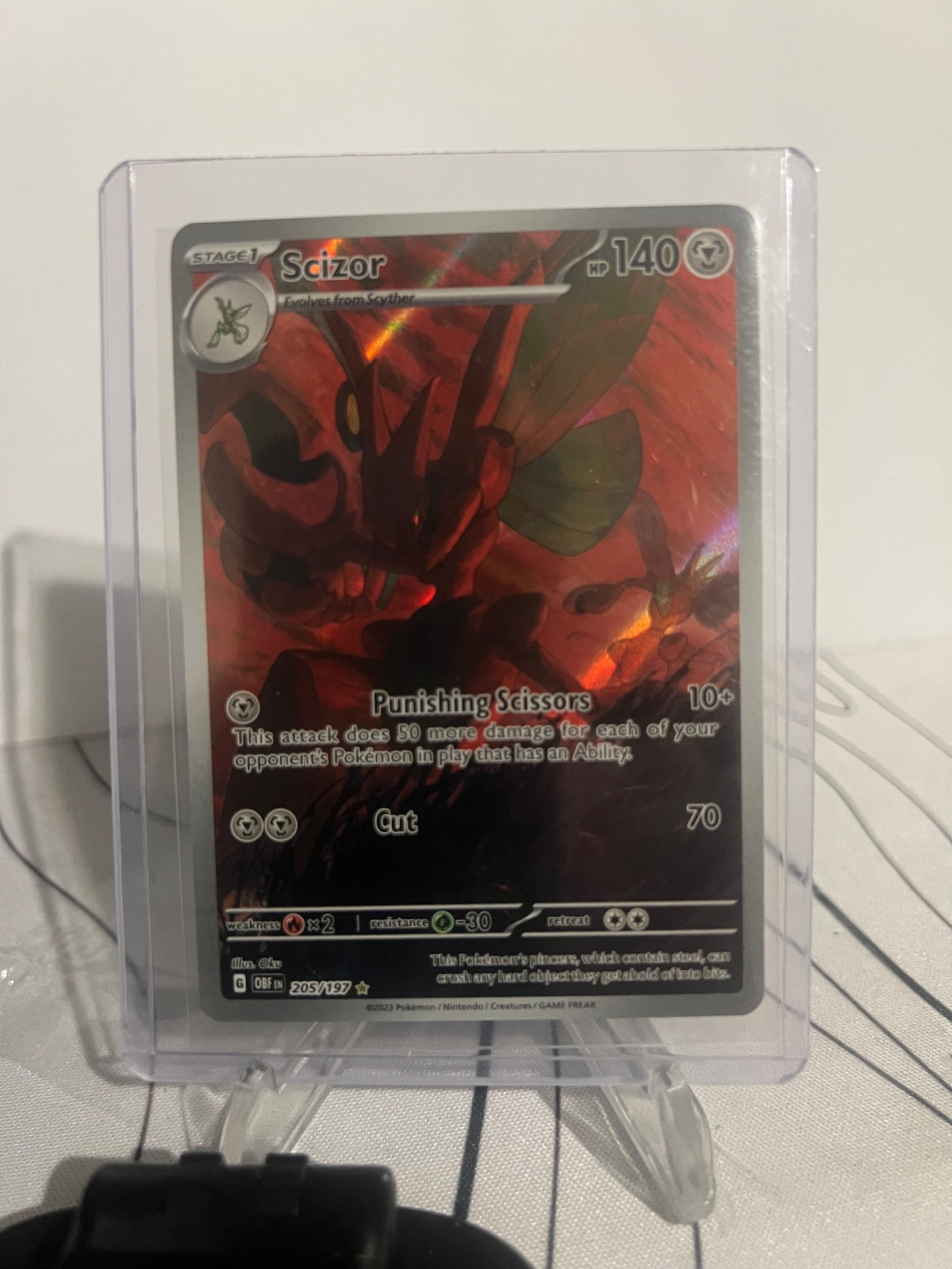 Scizor Holo Illustration Rare SV03: Obsidian Flames 205/197 NM