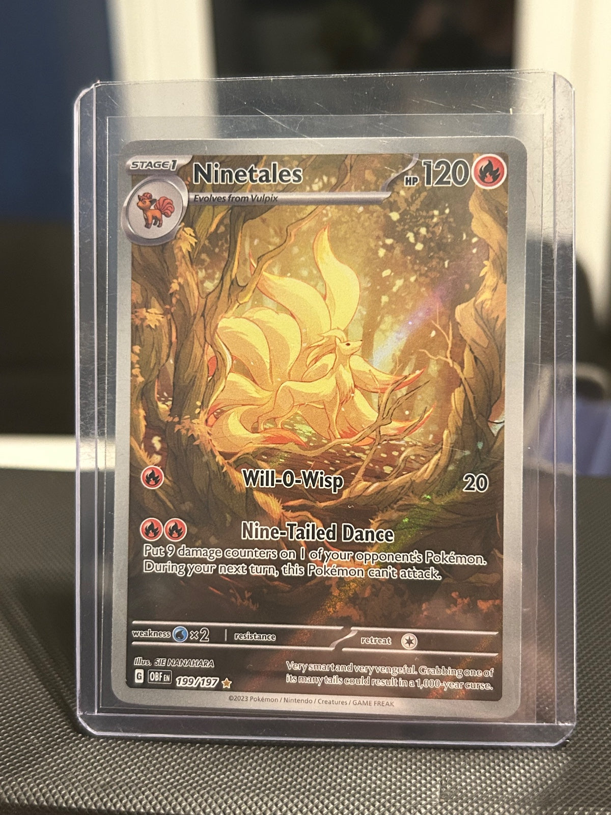 Ninetales Holo Illustration Rare SV03: Obsidian Flames 199/197 NM