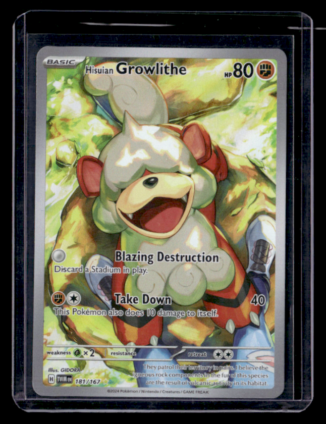 Hisuian Growlithe Holo Illustration Rare SV06: Twilight Masquerade 181/167 NM