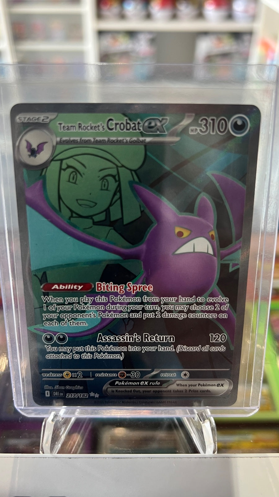 Team Rocket's Crobat ex Holo Ultra Rare SV10: Destined Rivals 217/182 NM