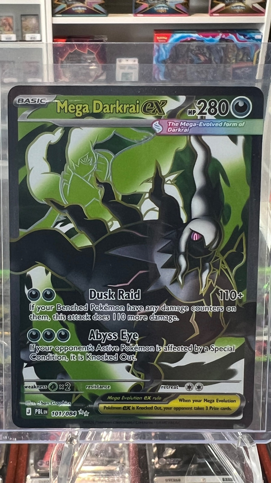 Mega Darkrai ex Holo Ultra Rare ME05: Pitch Black 101/084 NM