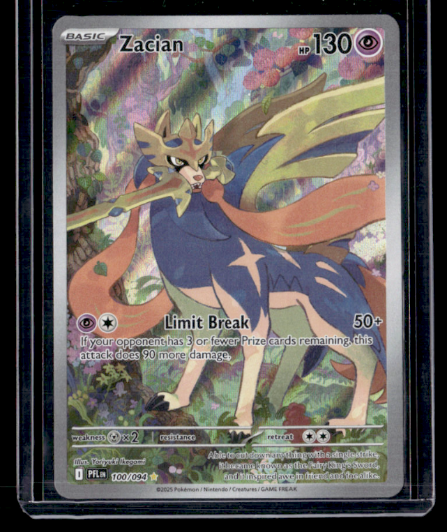 Zacian Holo Illustration Rare ME02: Phantasmal Flames 100/094 NM
