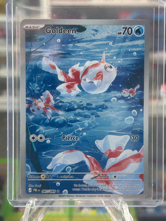 Goldeen Holo Illustration Rare ME05: Pitch Black 087/084 NM