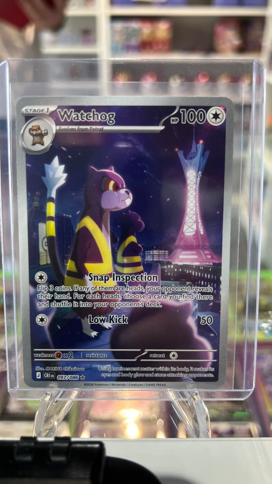 Watchog - Holo Illustration Rare ME04: Chaos Rising 097/086 NM