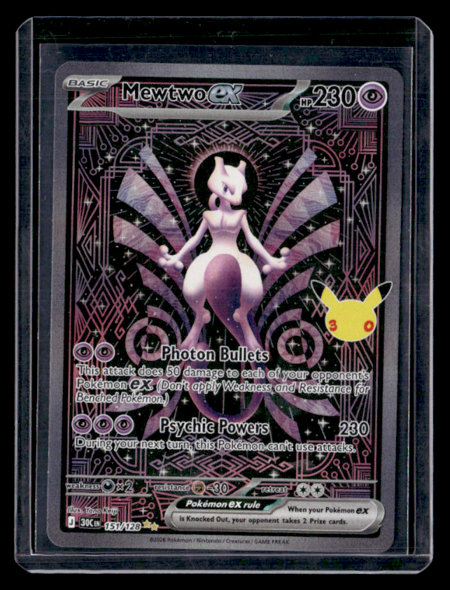Mewtwo ex Holo Special Illustration Rare ME 30th Celebration 151/128 NM