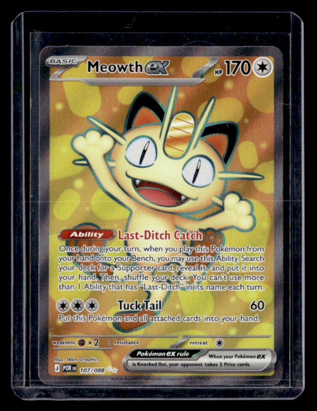 Meowth ex Holo Ultra Rare ME03: Perfect Order 107/088 NM