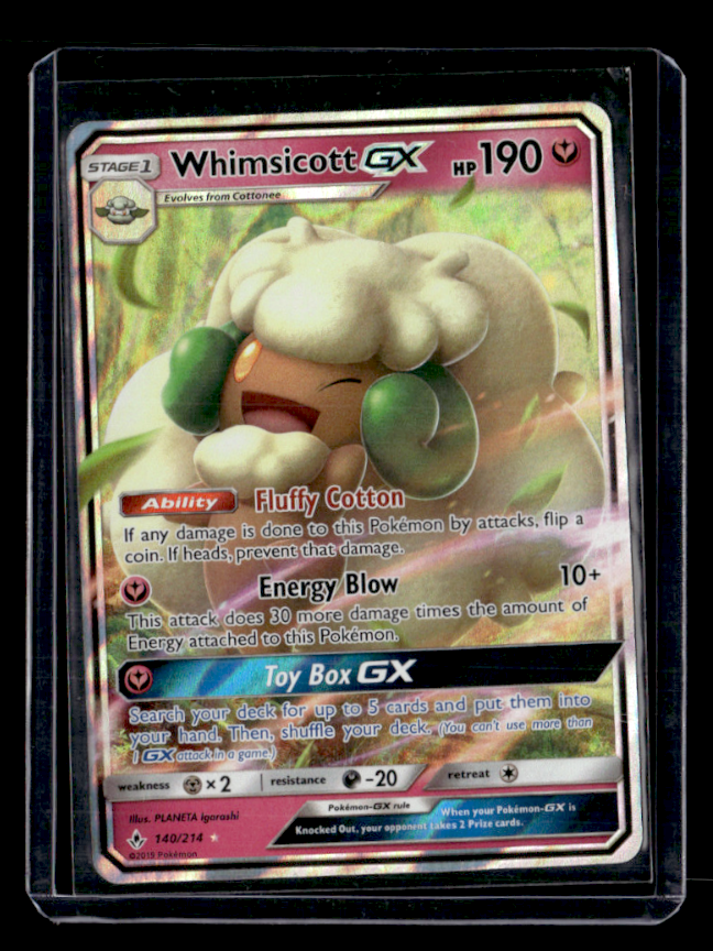 Whimsicott GX Holo Ultra Rare SM Unbroken Bonds 140/214 NM