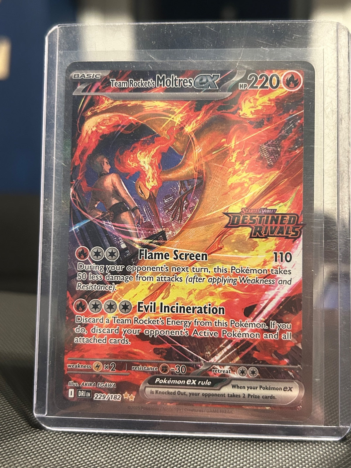 Team Rocket's Moltres ex - (Destined Rivals Stamp) Holo Double Rare 229/182 NM