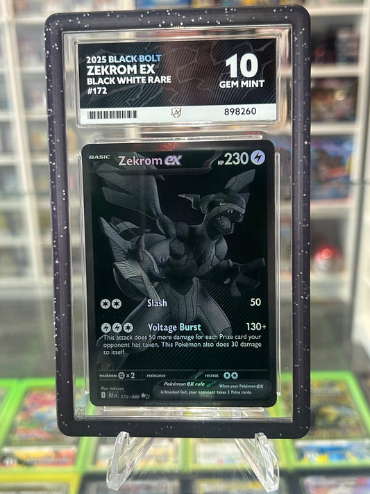 ACE 10 Zekrom ex - Holo Black White Rare SV: Black Bolt 172/086 NM