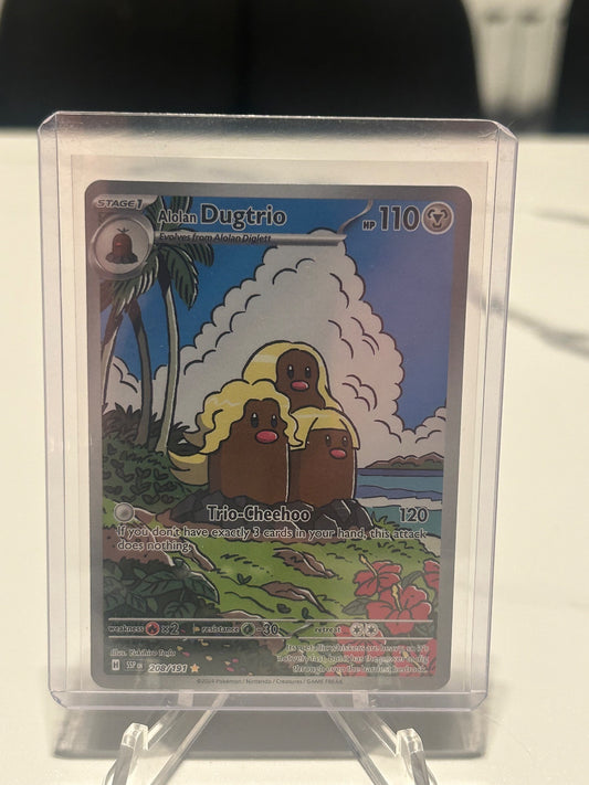 Alolan Dugtrio - Holo Illustration Rare SV08: Surging Sparks 208/191 NM