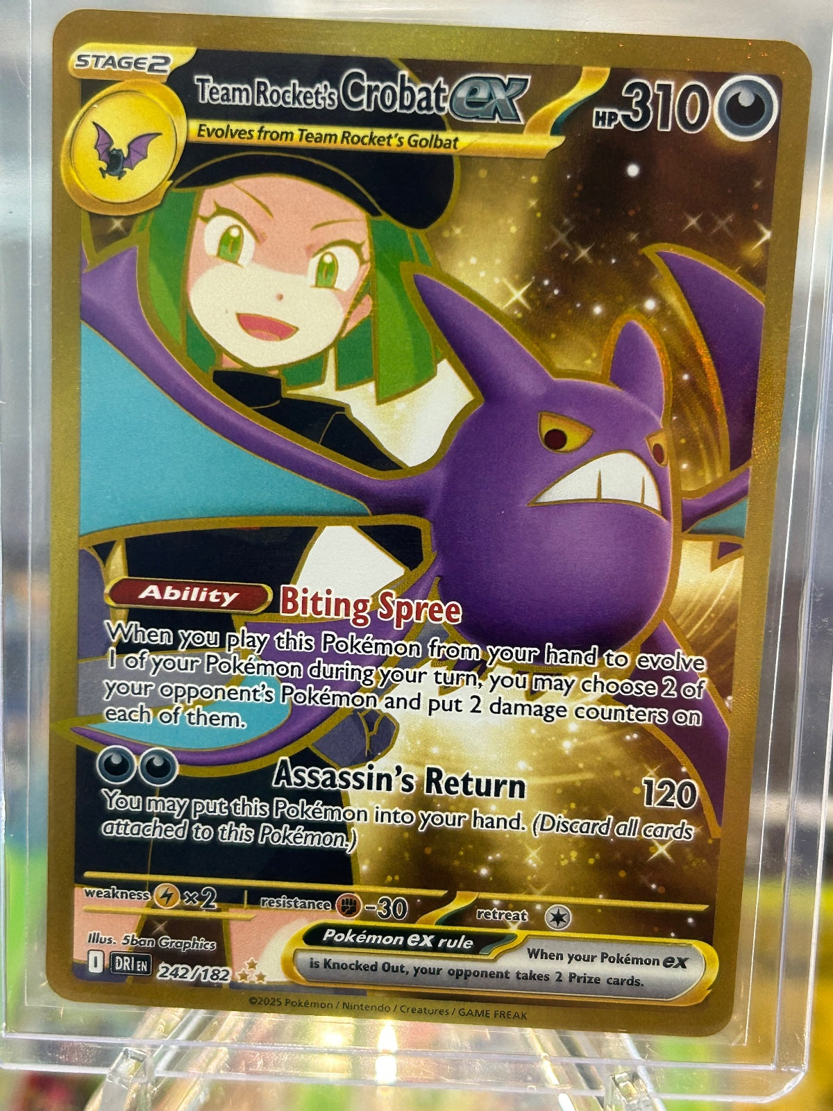 Team Rocket's Crobat ex - Holo Hyper Rare SV10: Destined Rivals 242/182 NM