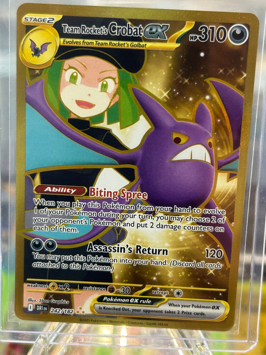Team Rocket's Crobat ex - Holo Hyper Rare SV10: Destined Rivals 242/182 NM