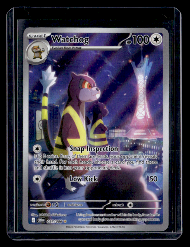 Watchog Holo Illustration Rare ME04: Chaos Rising 097/086 NM
