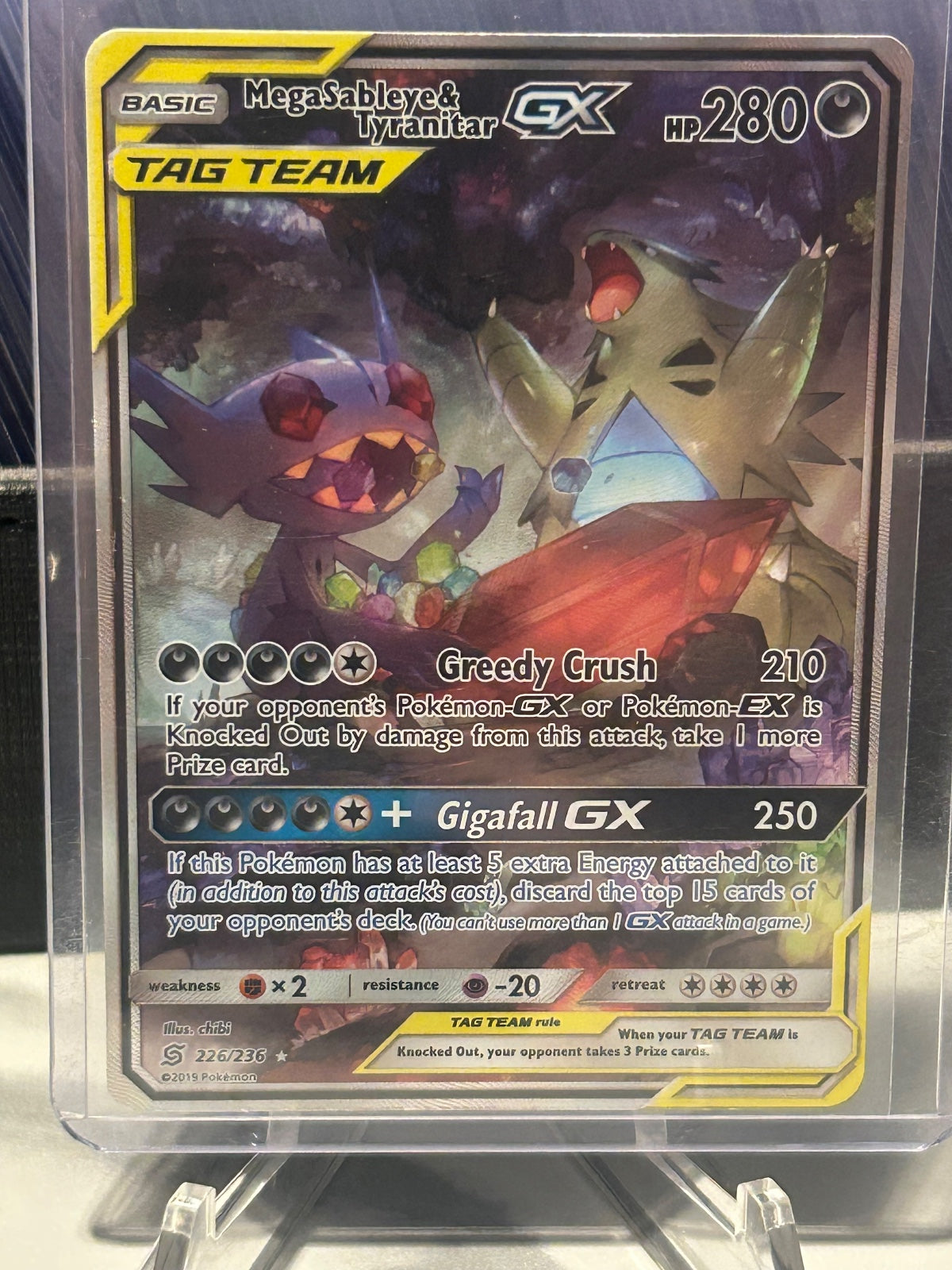 Mega Sableye & Tyranitar GX Ultra Rare SM - Unified Minds 226/236 NM