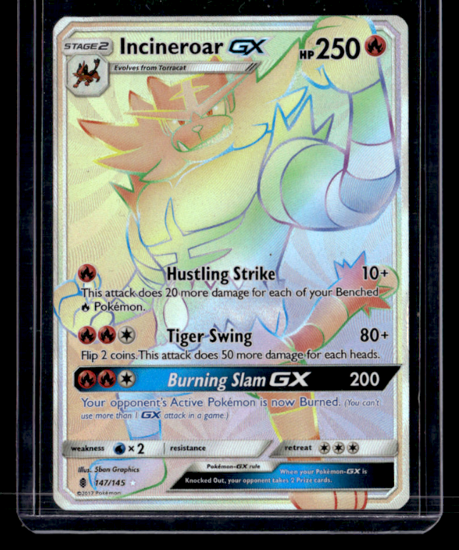 Incineroar GX (Secret) Holo Secret Rare SM - Guardians Rising 147/145 NM