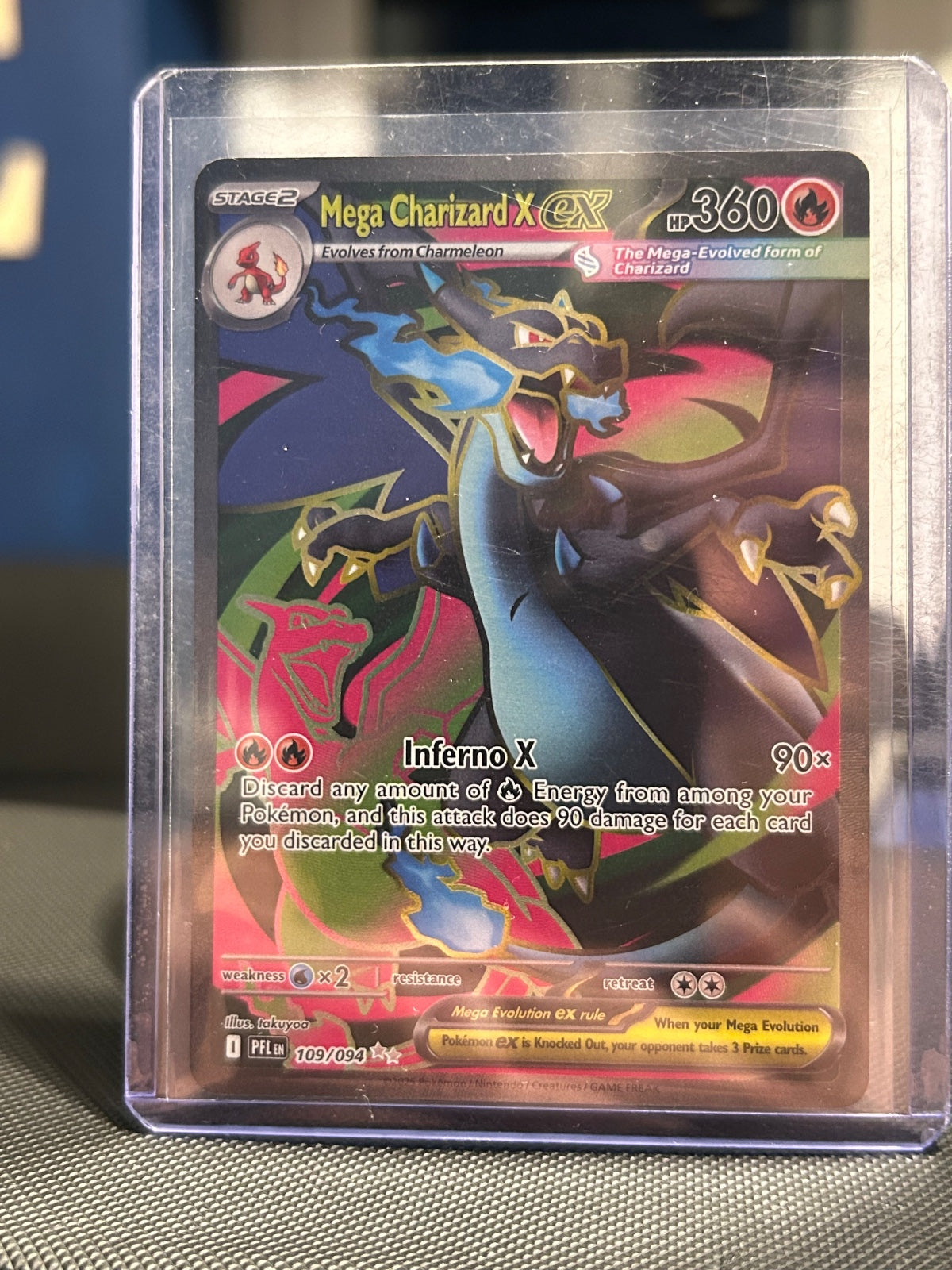 Mega Charizard X ex Holo Ultra Rare ME02: Phantasmal Flames 109/094 NM