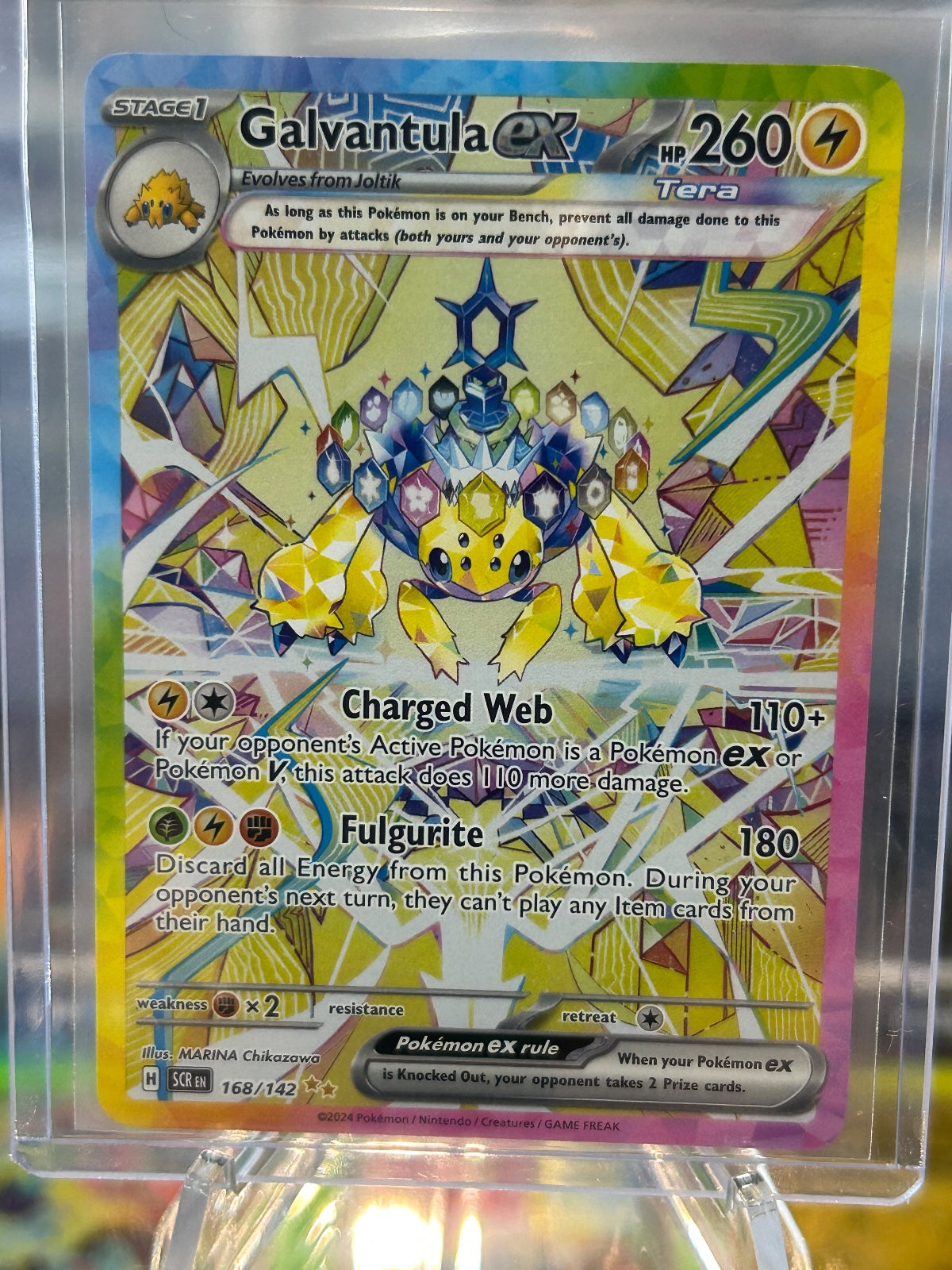 Galvantula ex Holo Special Illustration Rare SV07: Stellar Crown 168/142 NM