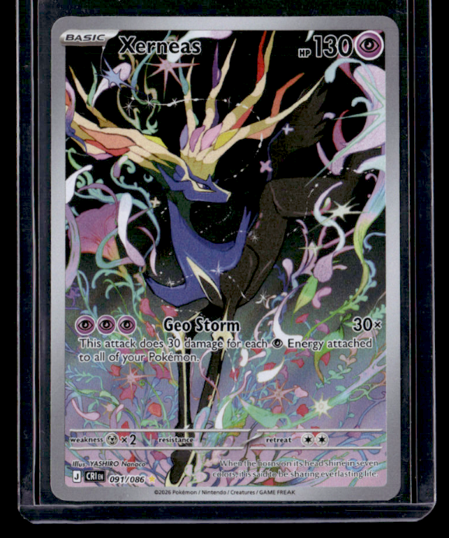 Xerneas Holo Illustration Rare ME04: Chaos Rising 091/086 NM