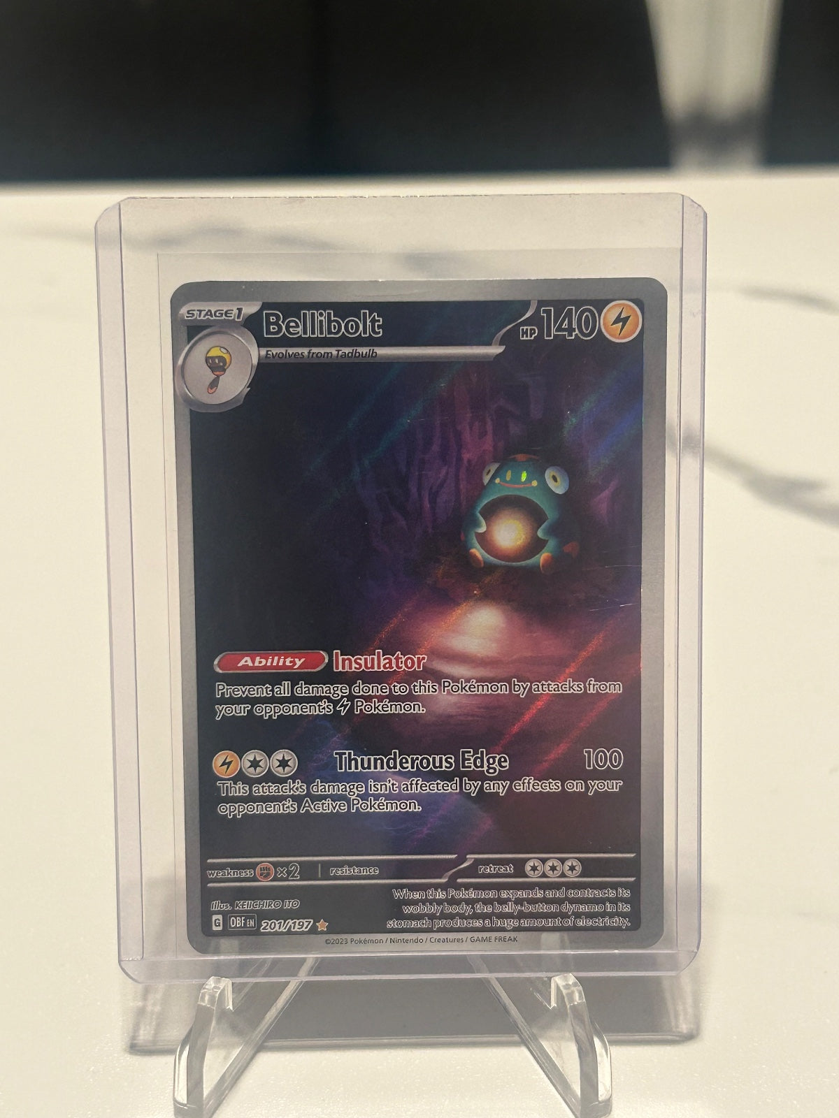 Bellibolt - Holo Illustration Rare SV03: Obsidian Flames 201/197 NM